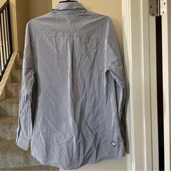 MONSIEUR LACENAIRE Saddle Sleeves Knit Pocket Gingham Button Down Shirt - Picture 2 of 6